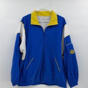 Vintage Elisabeth by Liz Claiborne Blue Yellow Colorblock Windbreaker Jacket